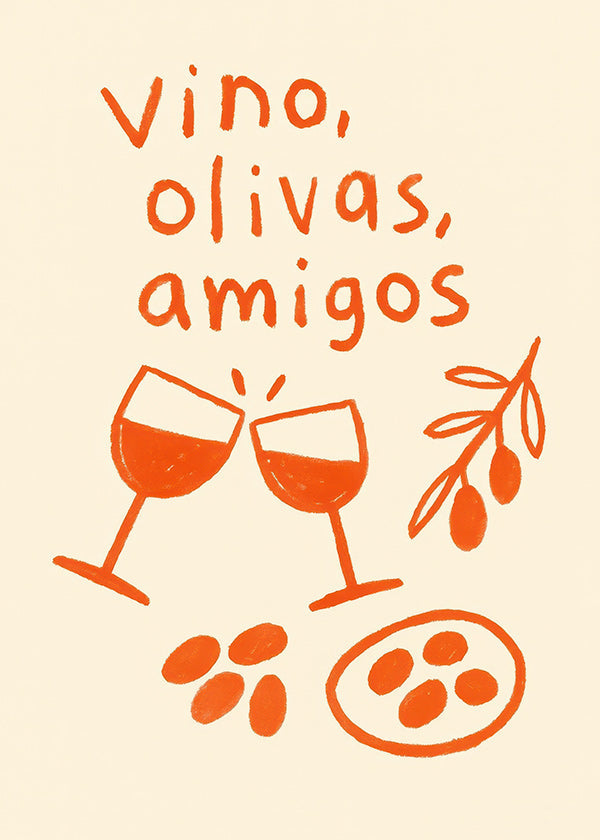 Køkkenkunst: vin og oliven illustration