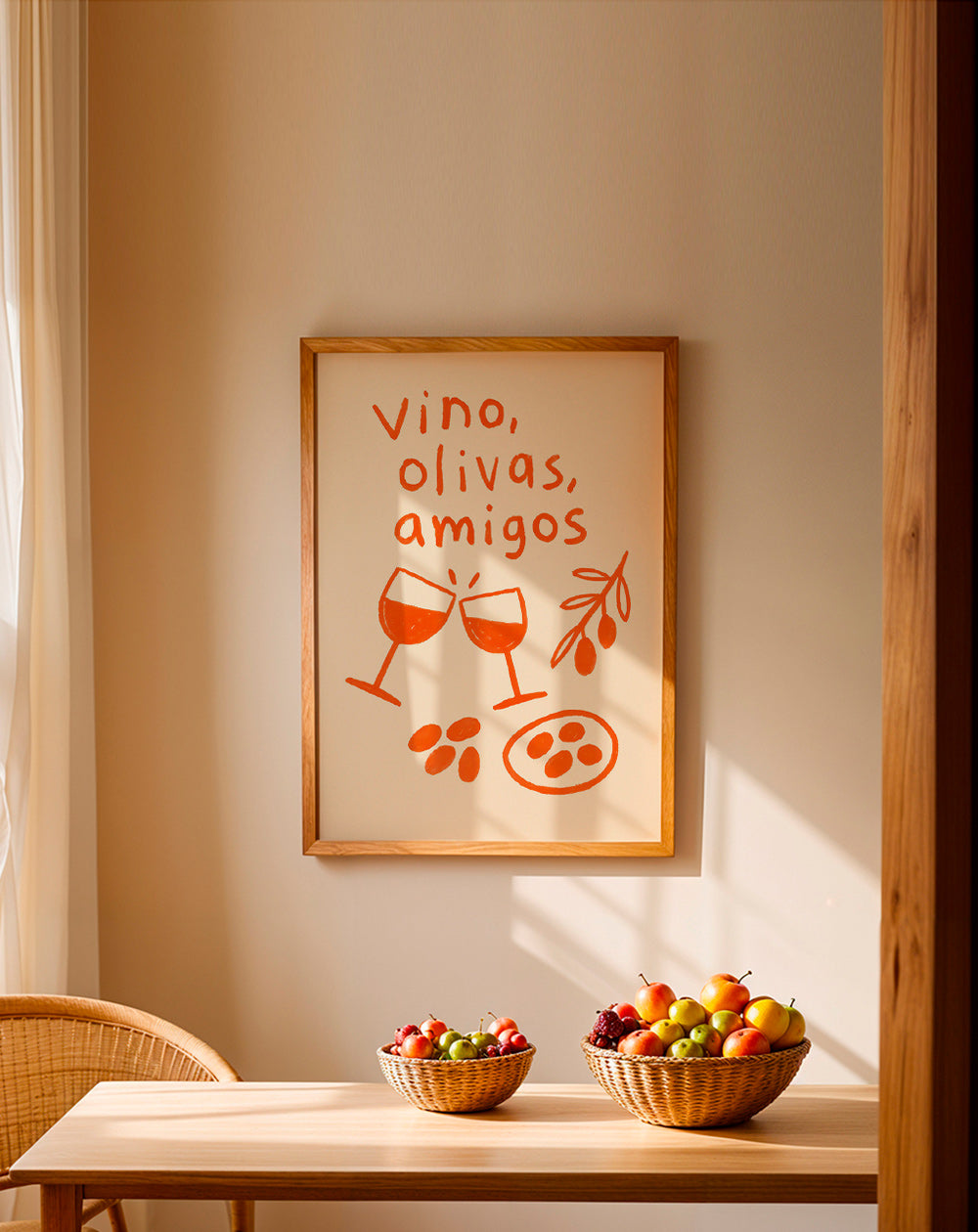 Køkkenkunst: vin og oliven illustration – Product2