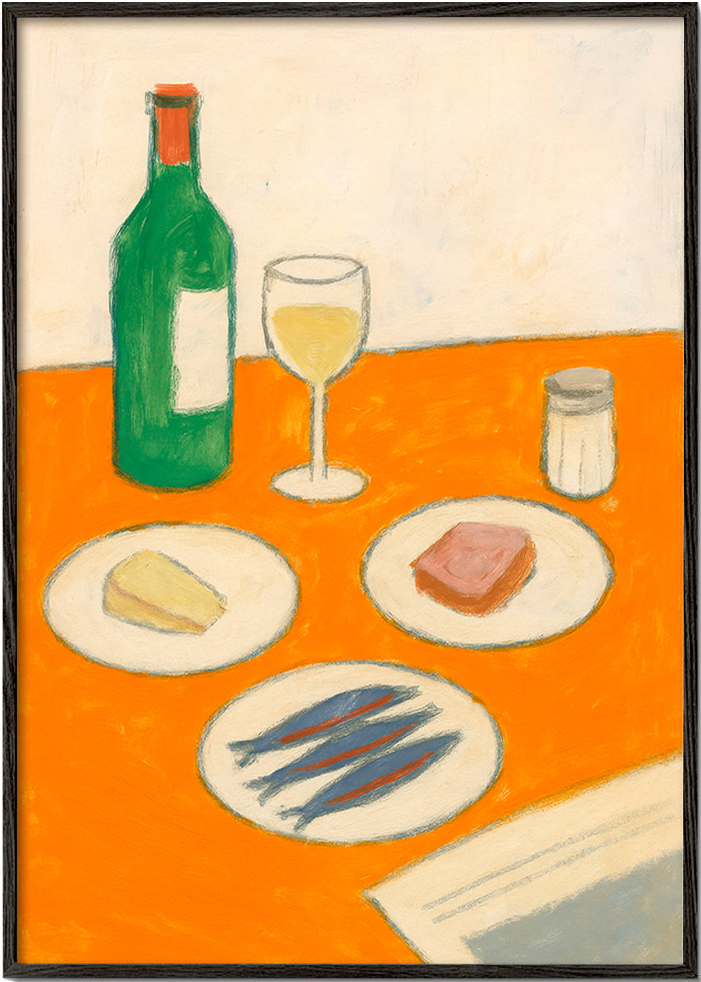 Køkkenkunst med sardinier og vin – Black Frame