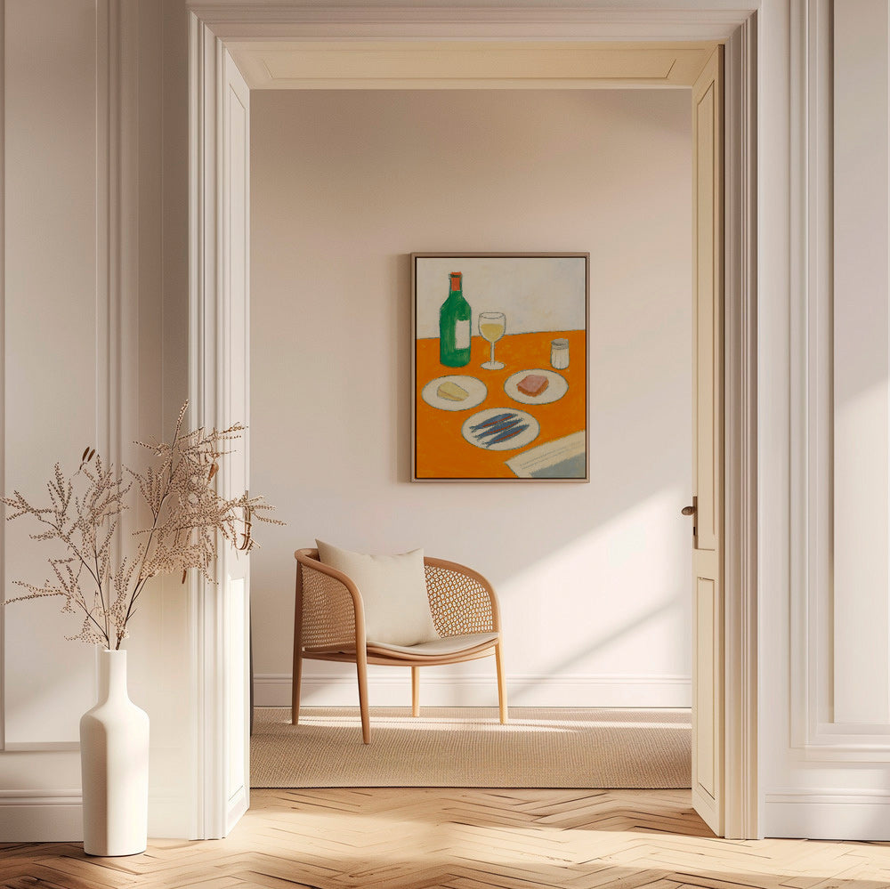 Køkkenkunst med sardinier og vin – Canvas2