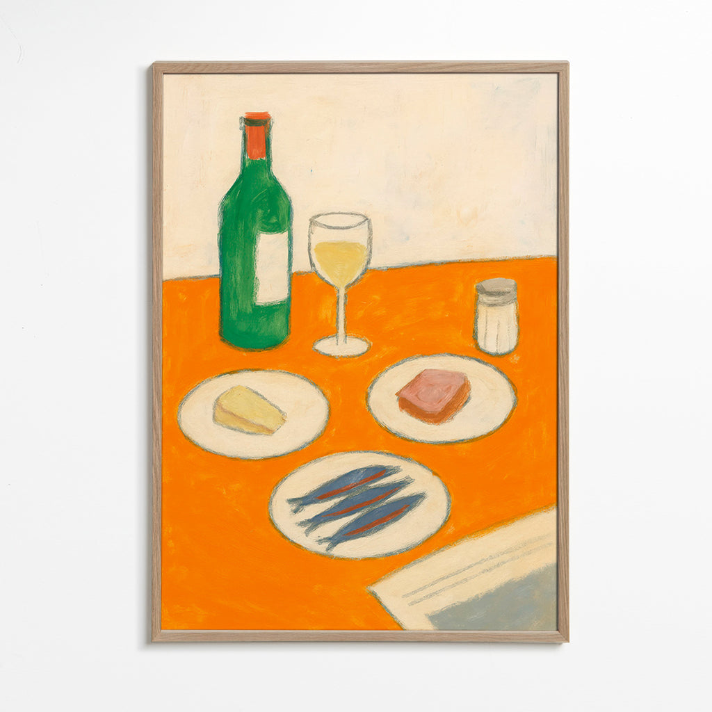 Køkkenkunst med sardinier og vin – Oak Frame