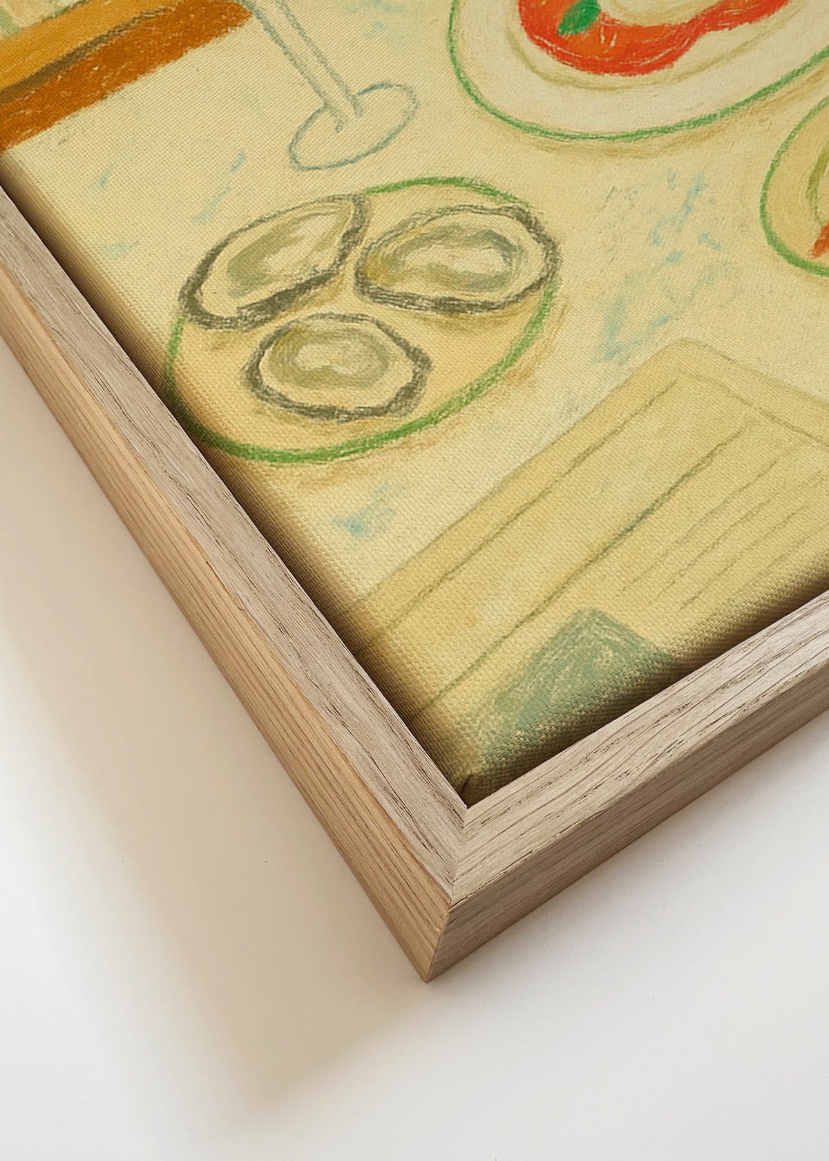 Køkkenkunst: burrata og østers i blid skitse – Canvas detail