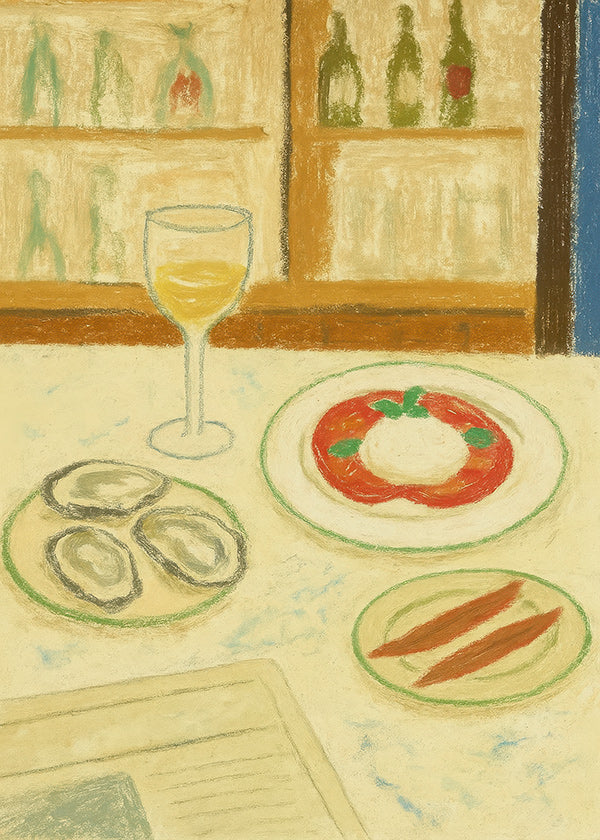 Køkkenkunst: burrata og østers i blid skitse