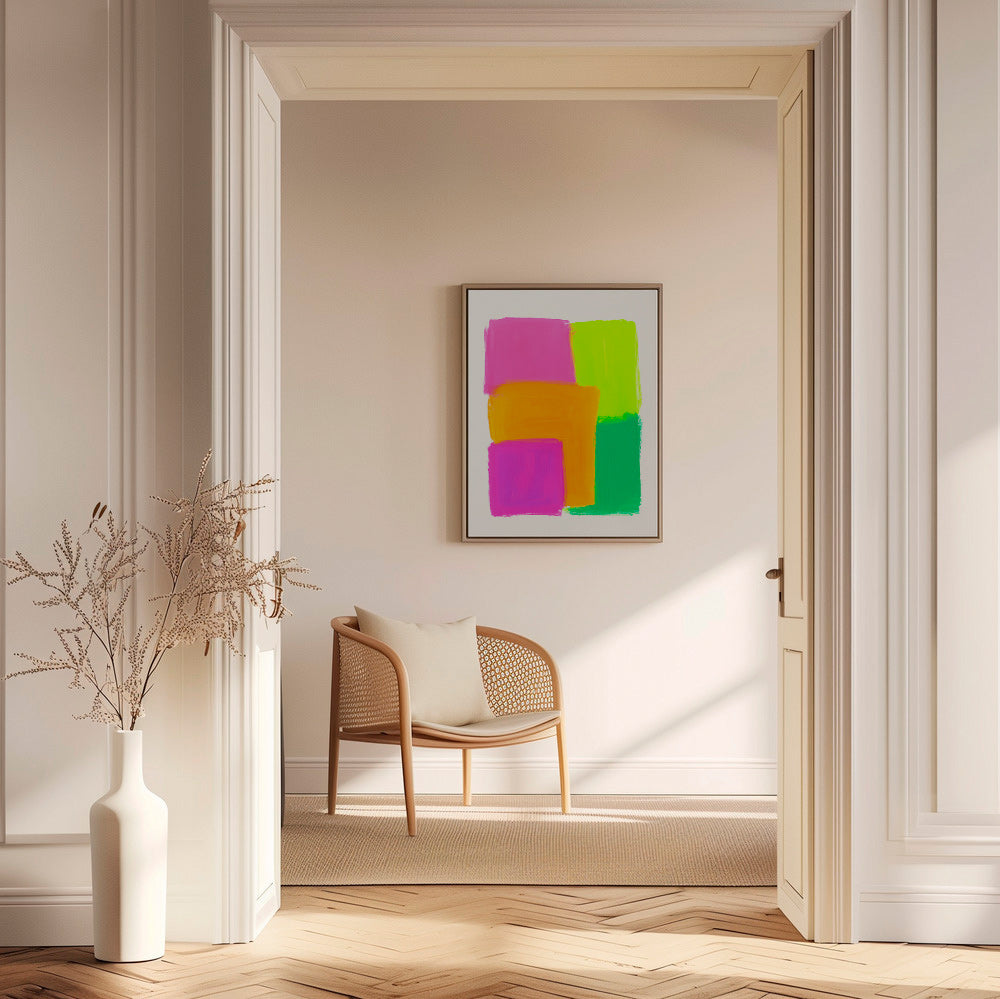 Abstrakt maleri med farveblokke – Canvas1