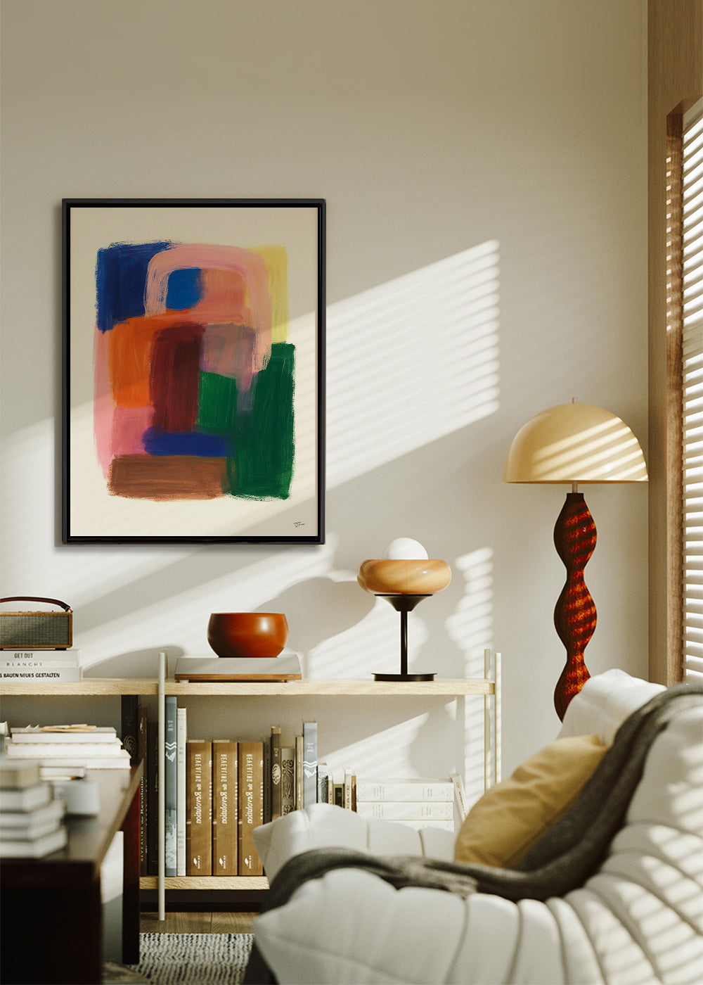 Abstrakt billede med farverige penselstrøg – Canvas1