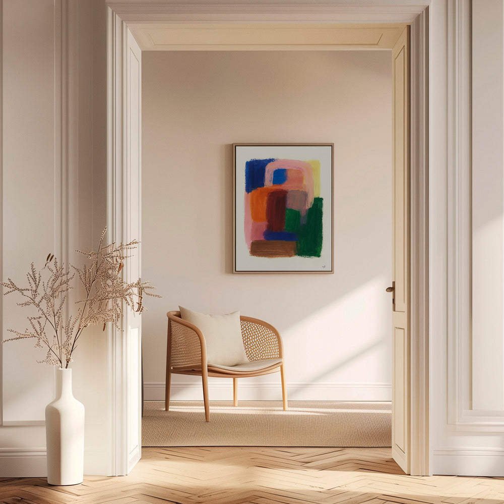 Abstrakt billede med farverige penselstrøg – Canvas2