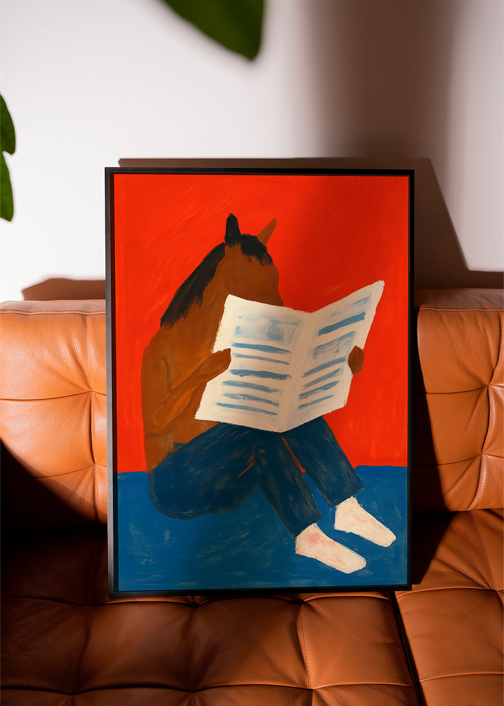 Plakat af hest der læser avis – Product2