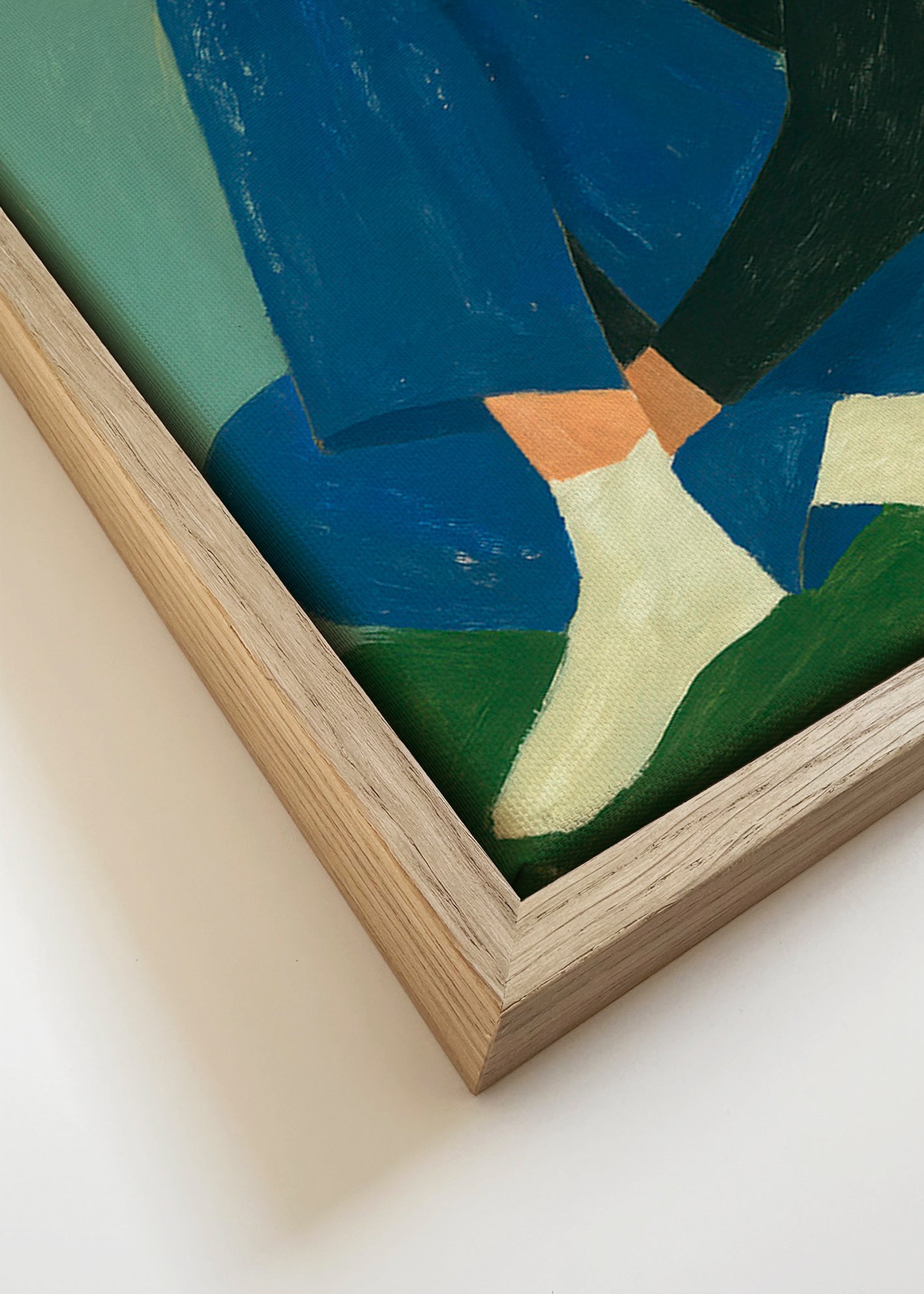 Illustration af siddende figur i minimalistisk stil – Canvas detail