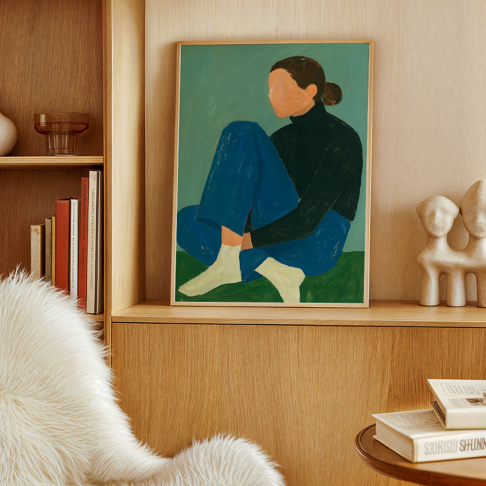 Illustration af siddende figur i minimalistisk stil – Product2