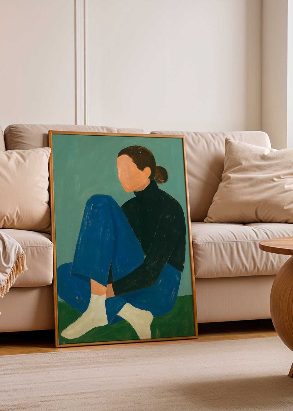 Illustration af siddende figur i minimalistisk stil – Product3