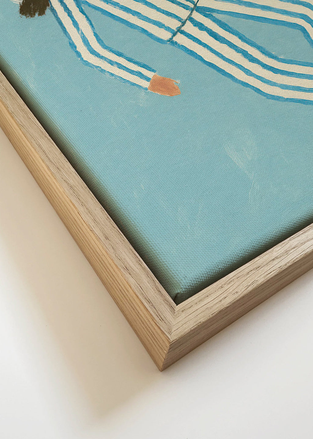 Illustration kvinde i stribet natdragt – Canvas detail