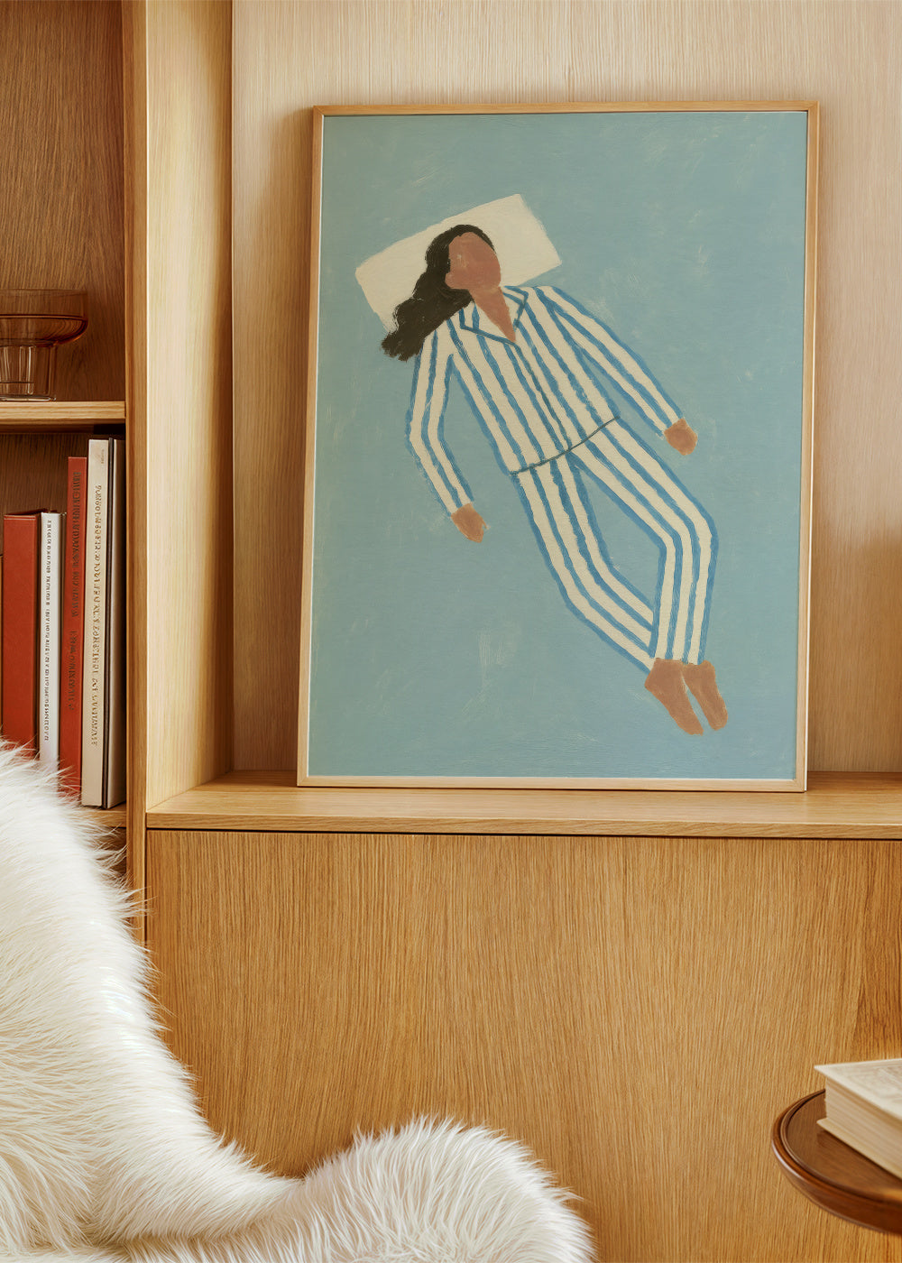 Sunday Slumber II - Framed poster in an interior