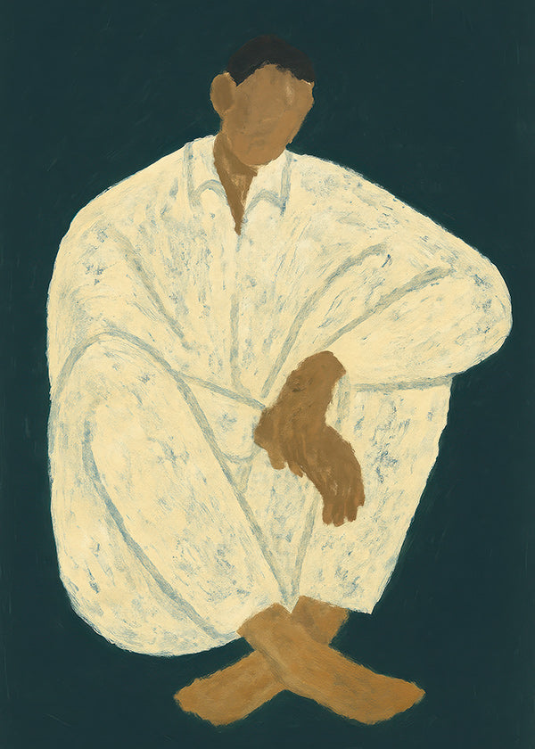 Illustration af siddende figur i afslappet positur