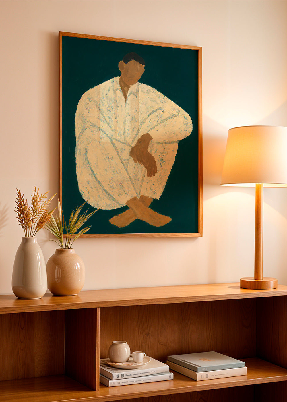 Illustration af siddende figur i afslappet positur – Product1