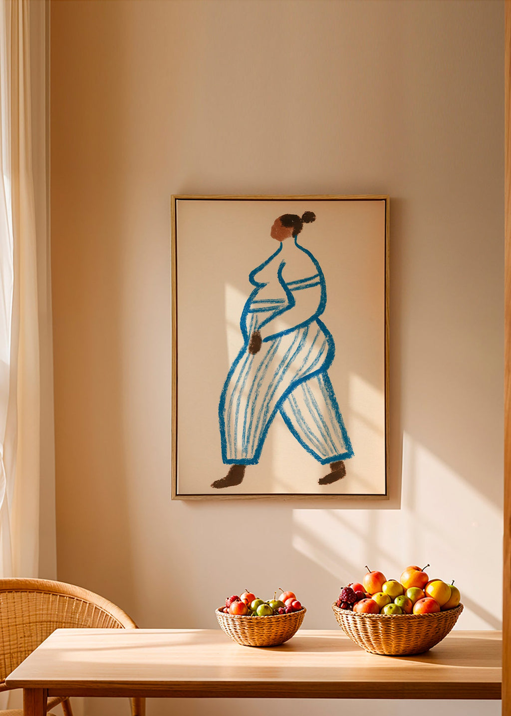Illustration gående figur med blå linjer – Canvas2