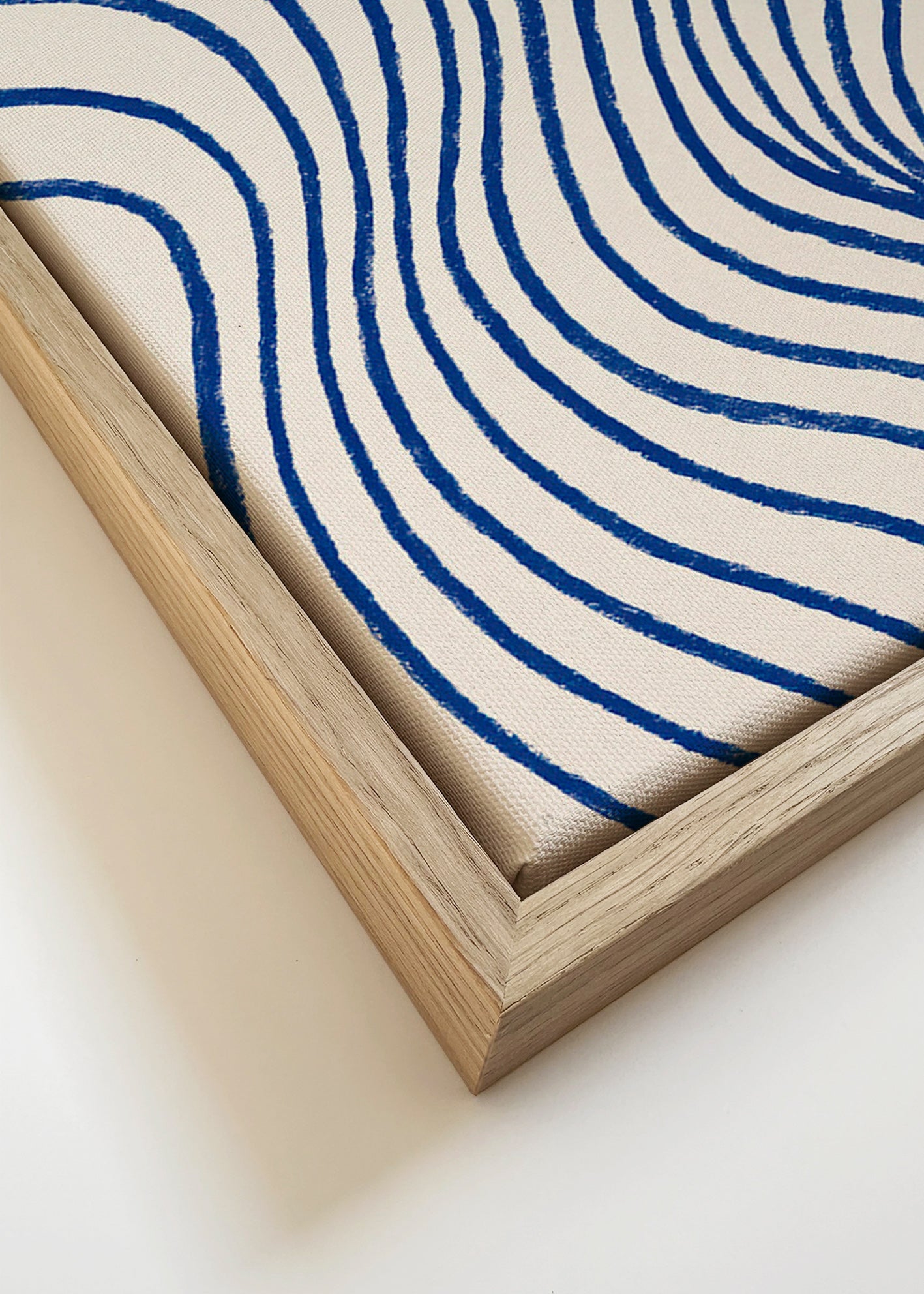 Abstrakt billede med blå bølger – Canvas detail