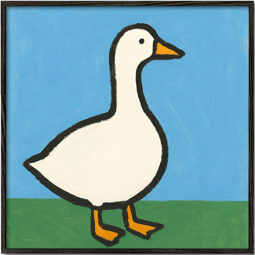 Gås-illustration – Black Frame