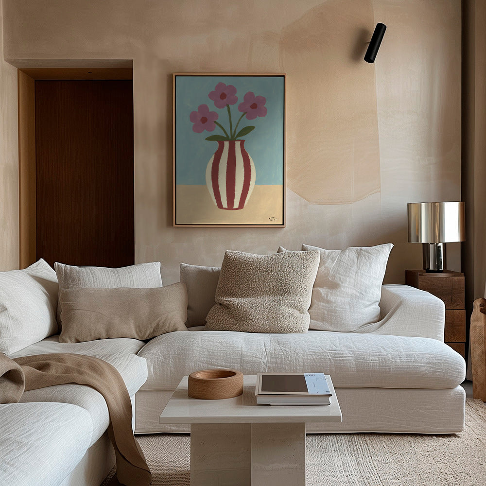Botanisk plakat med vase og blomster – Canvas2
