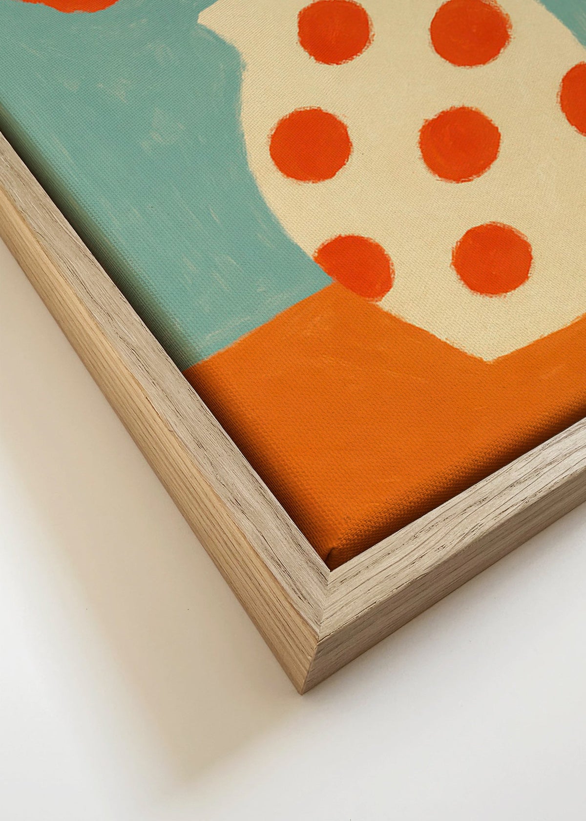 Botanisk plakat med rød prikvase – Canvas detail