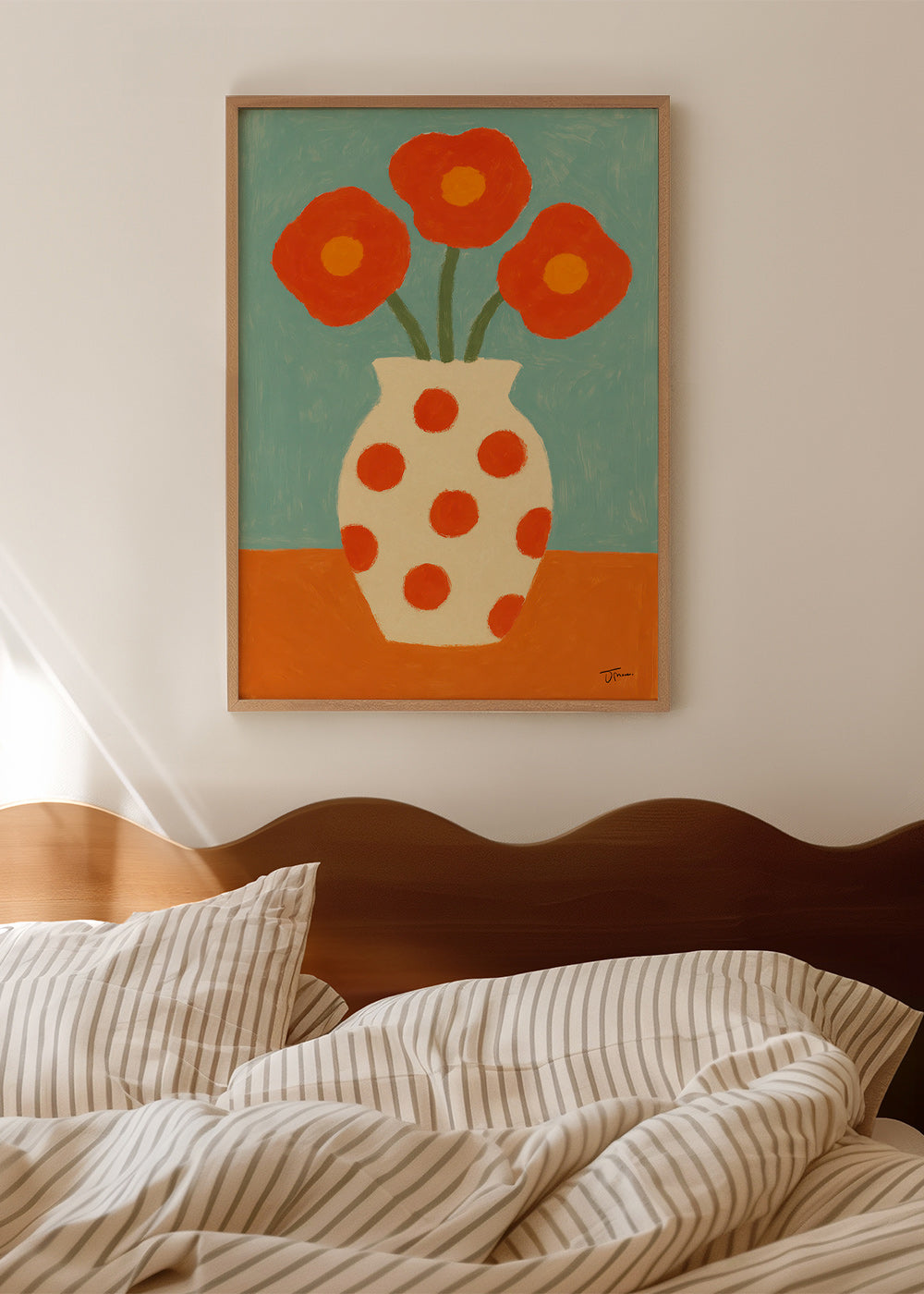 Botanisk plakat med rød prikvase – Product2
