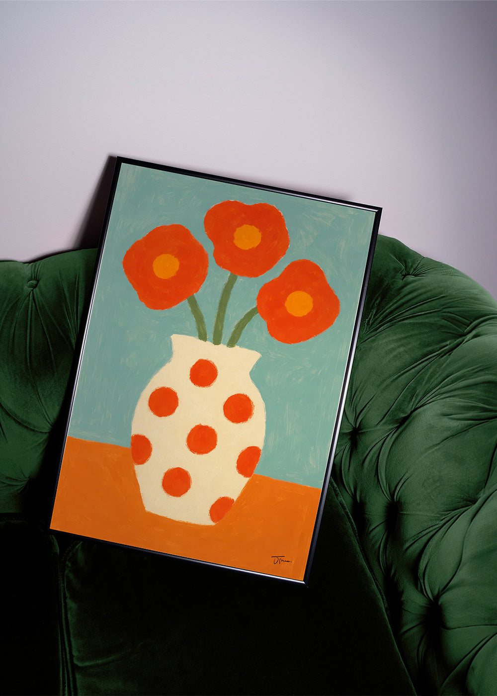 Botanisk plakat med rød prikvase – Product3