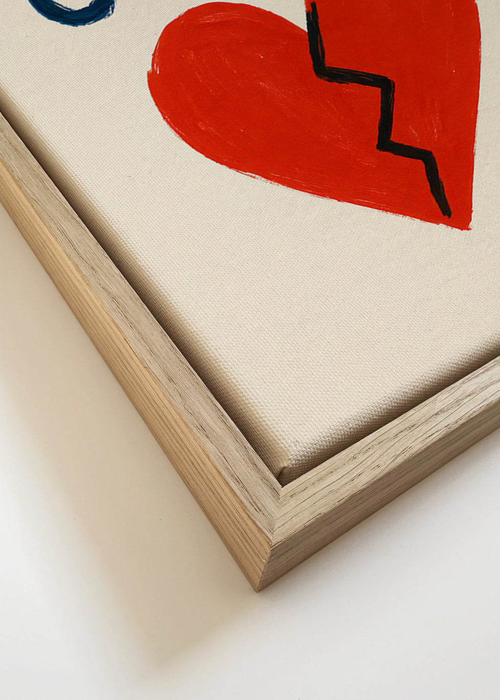 Illustration brudt hjerte med tekst Pas Grave – Canvas detail