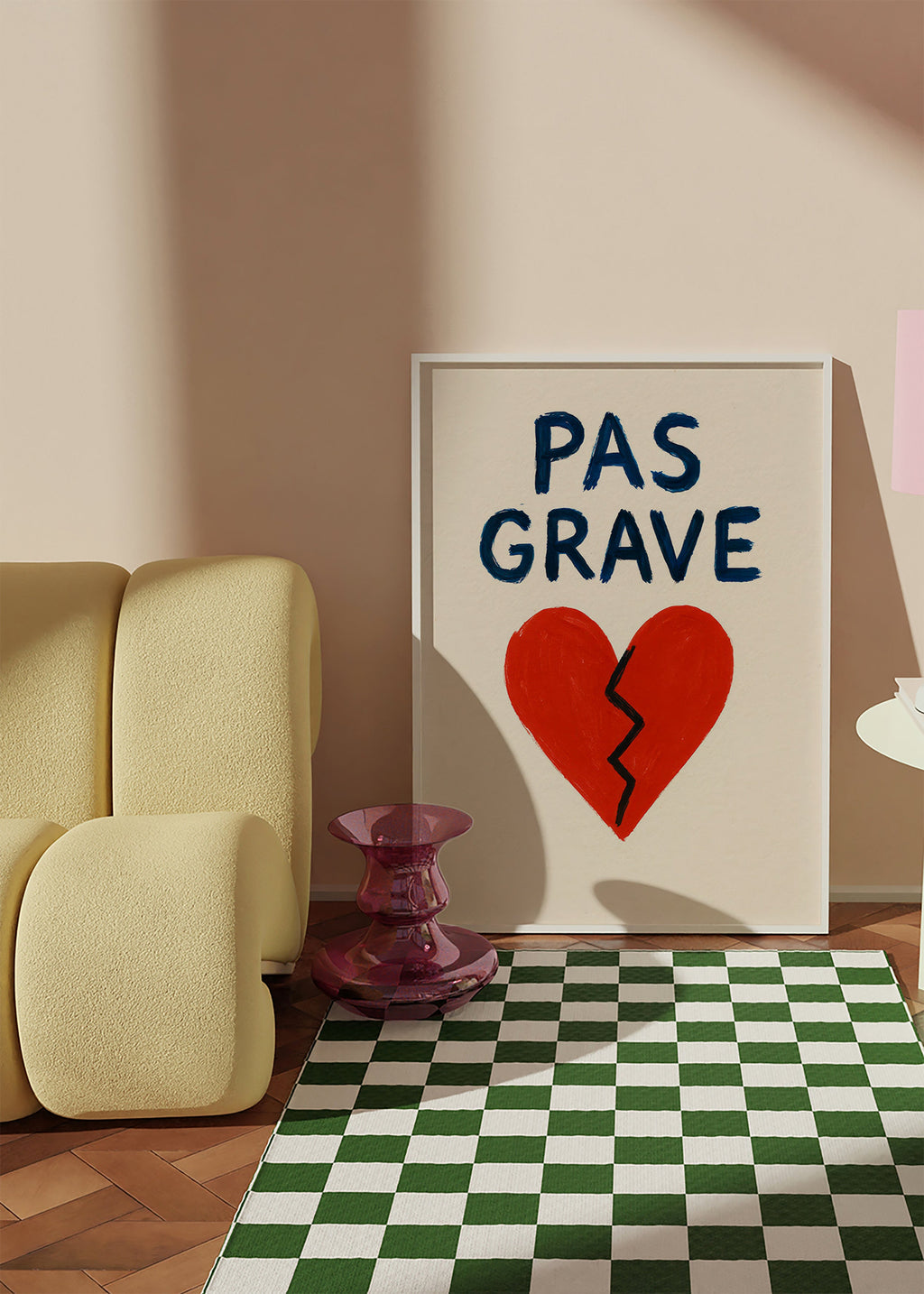 Illustration brudt hjerte med tekst Pas Grave – Product3