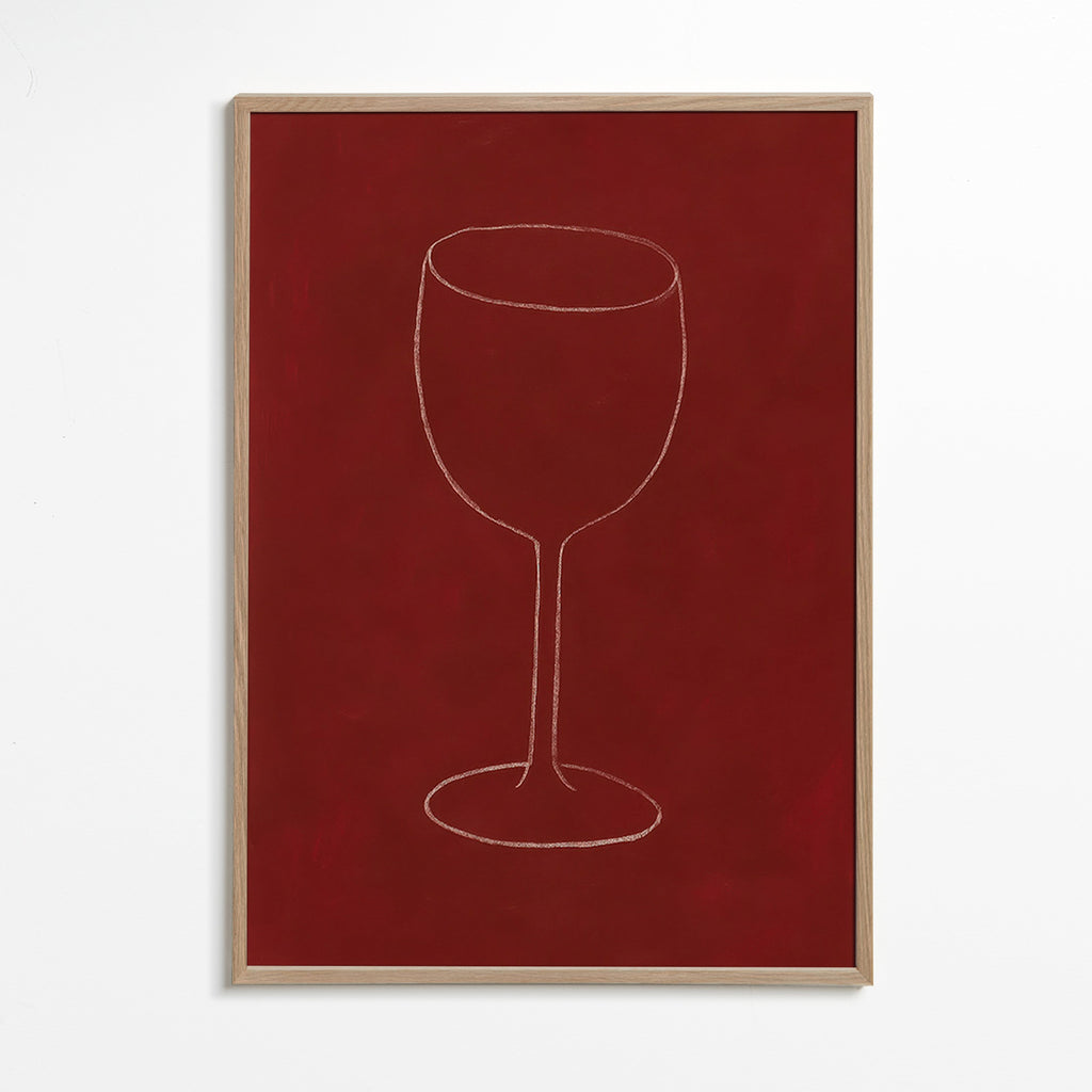 Køkkenkunst: vinglassilhuet – Oak Frame
