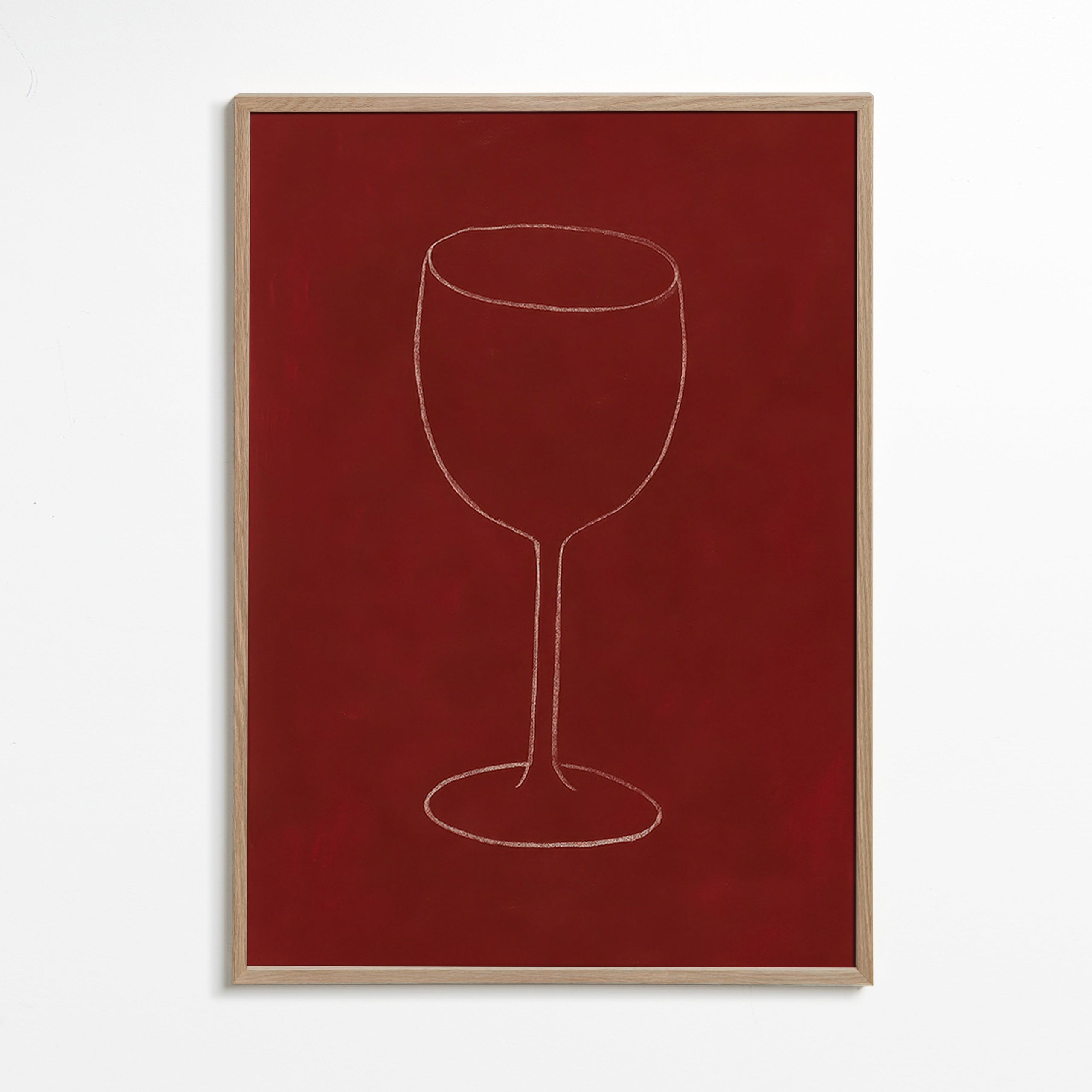 Køkkenkunst: vinglassilhuet – Oak Frame