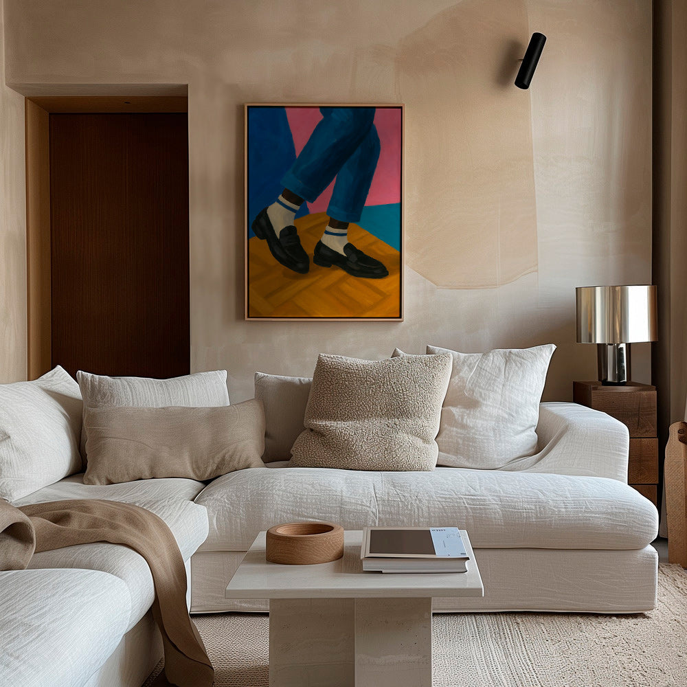 Loafers-illustration med stribede sokker – Canvas1