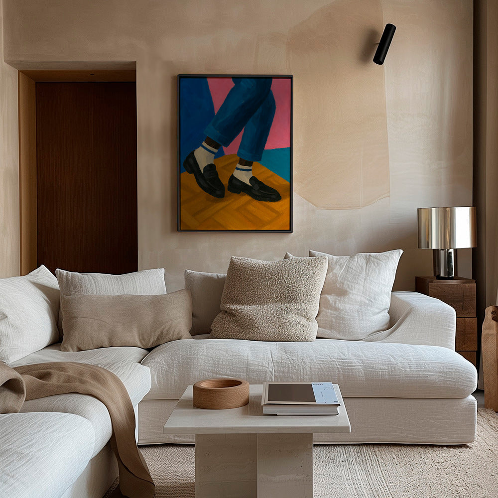 Loafers-illustration med stribede sokker – Canvas2