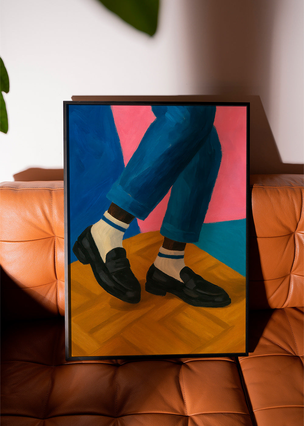 Loafers-illustration med stribede sokker – Product1