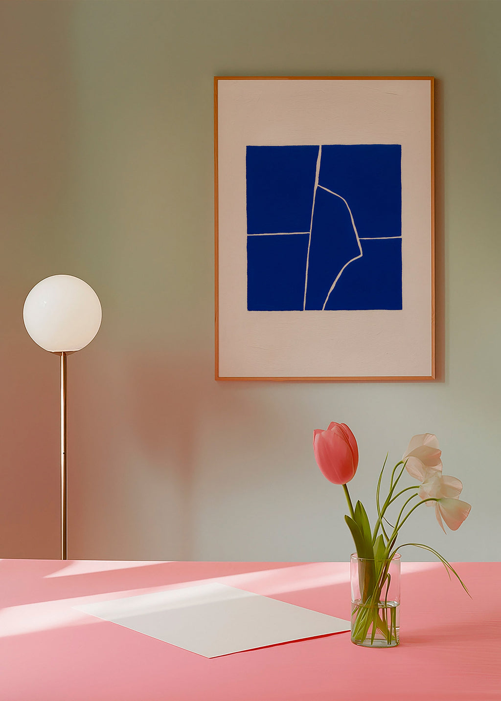 Abstrakt blåt værk med geometrisk brud – Product1