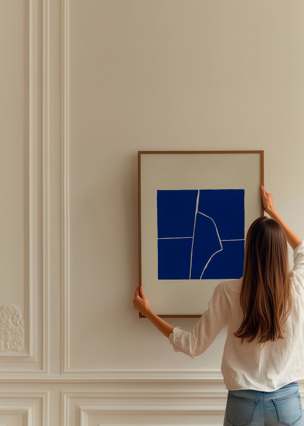 Abstrakt blåt værk med geometrisk brud – Product3