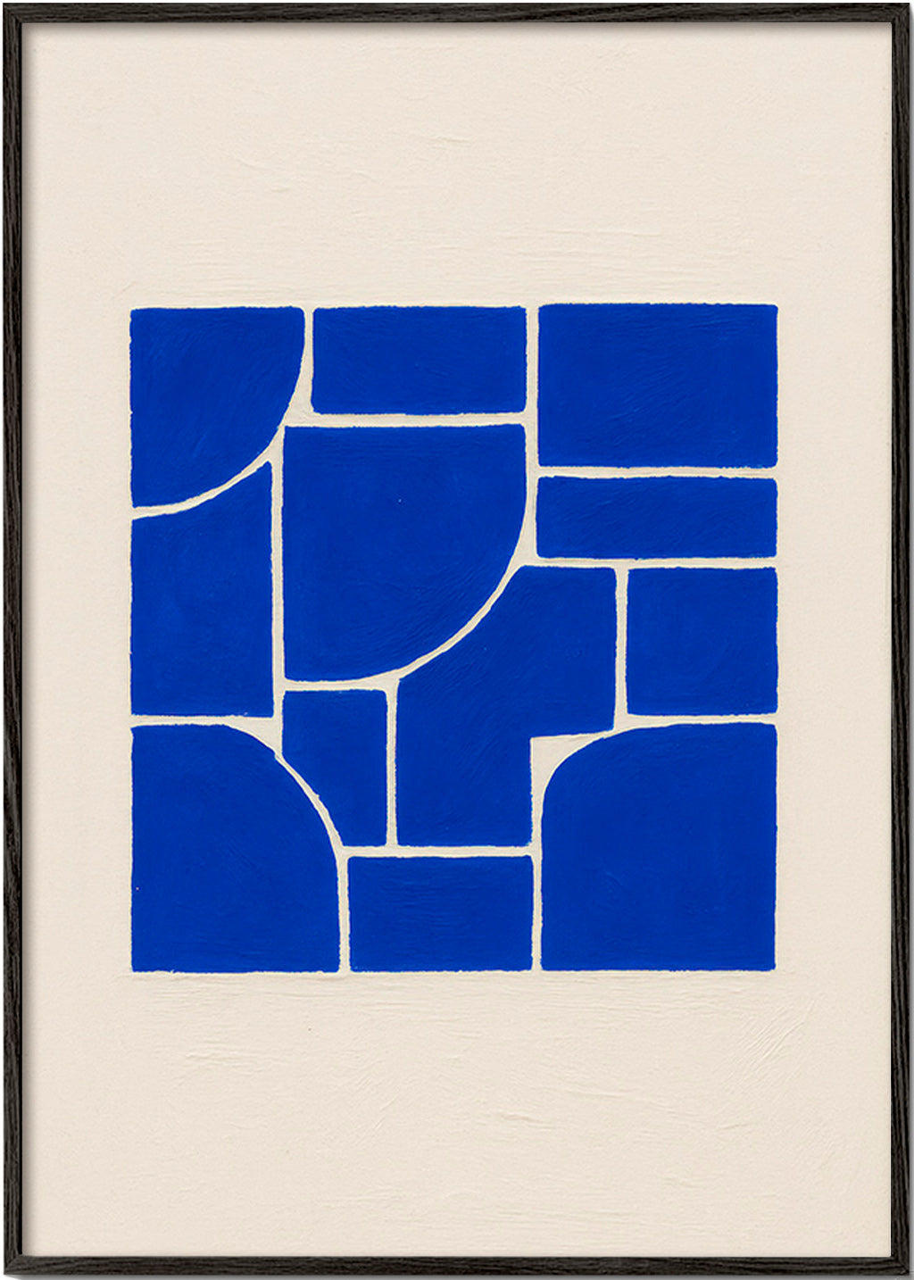 Geometrisk plakat i dyb blå – Black Frame