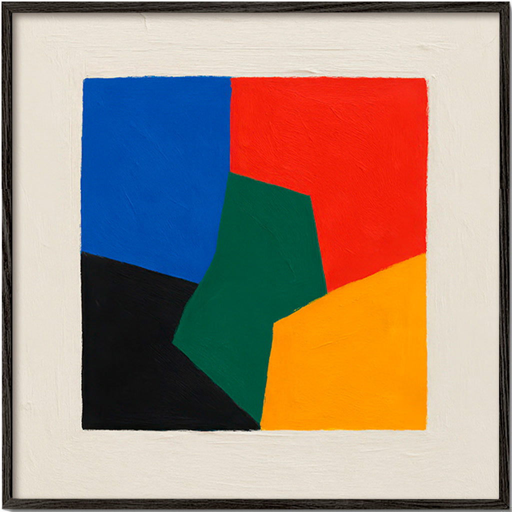 Geometrisk plakat farveblokke – Black Frame