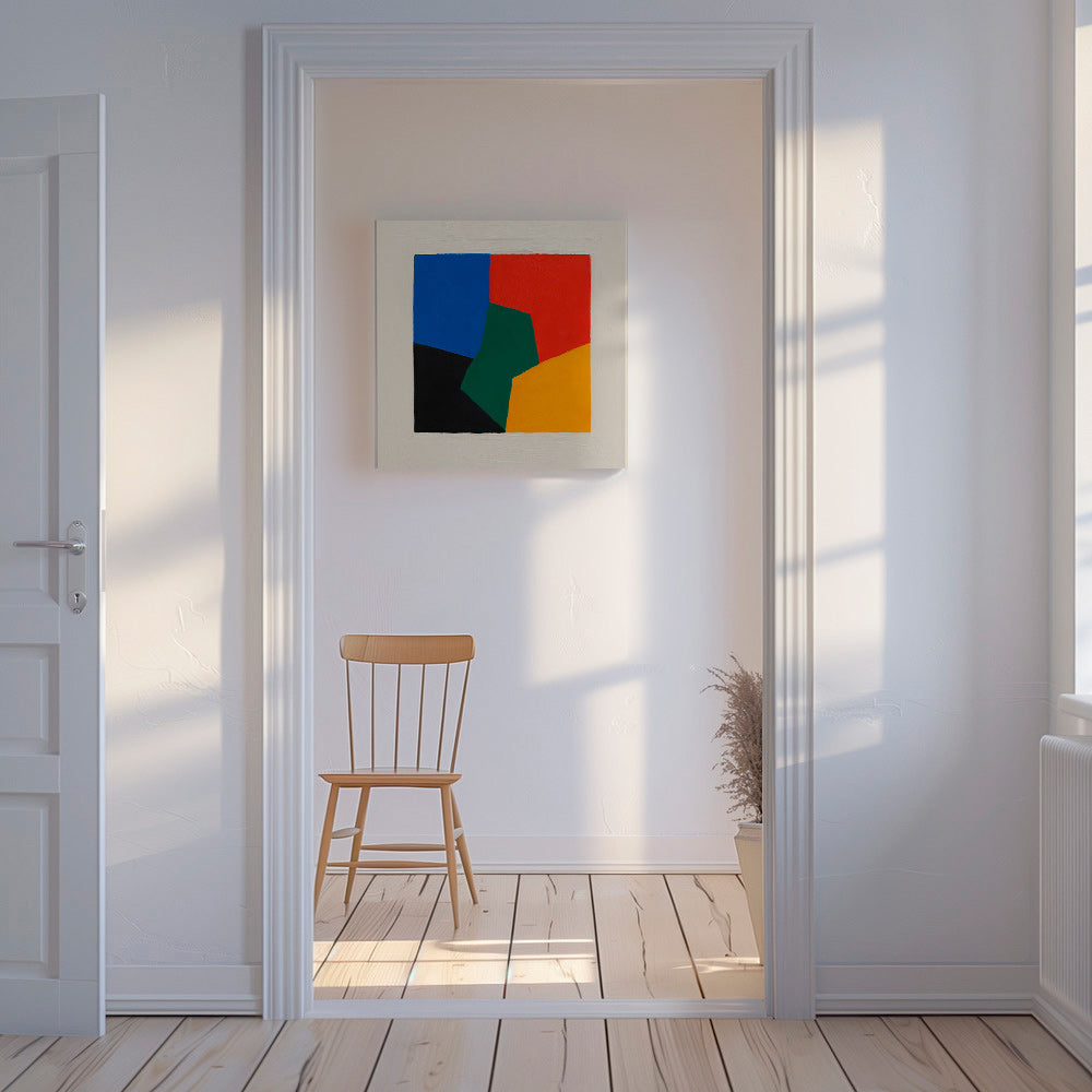 Geometrisk plakat farveblokke – Canvas