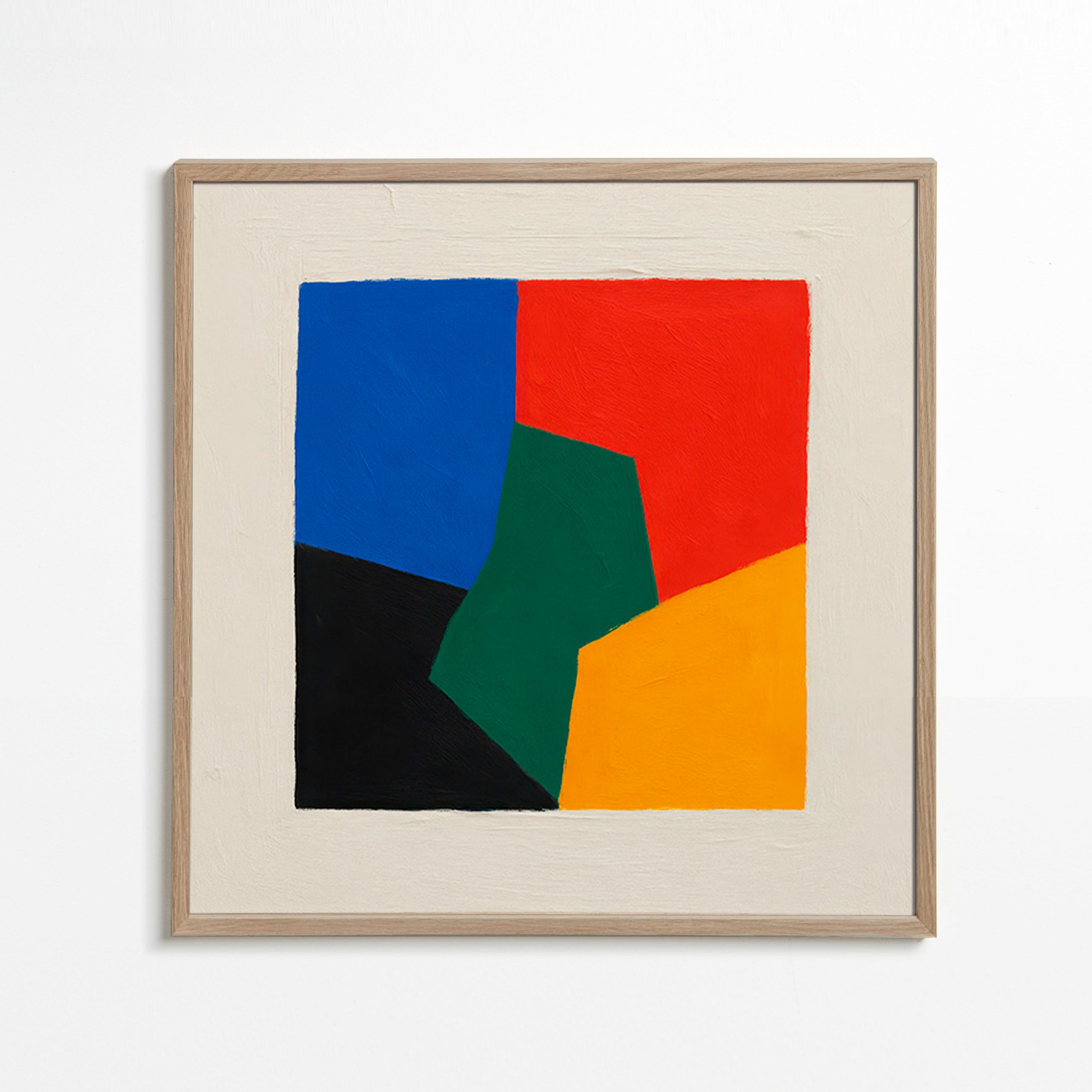 Geometrisk plakat farveblokke – Oak Frame