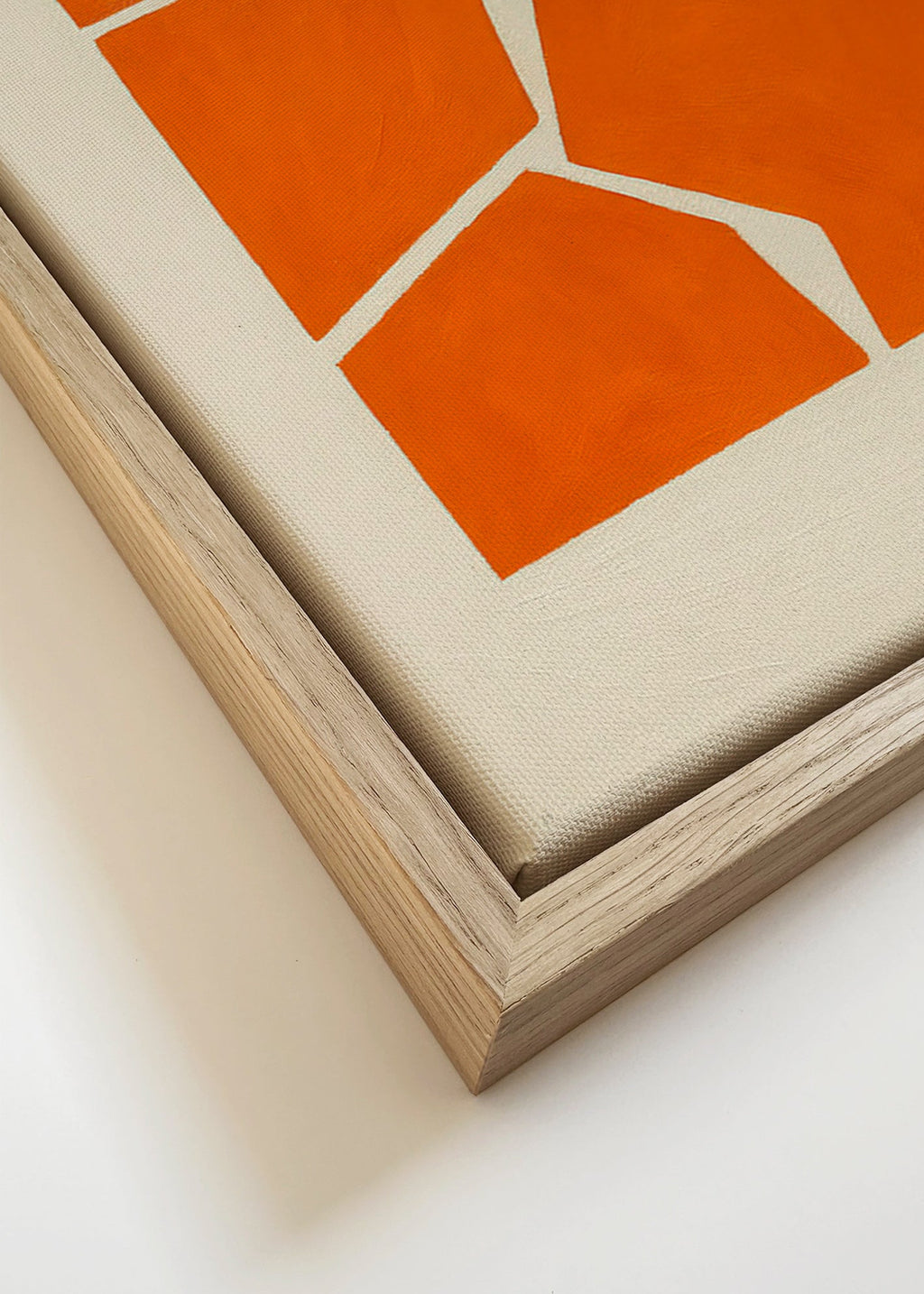 Geometrisk plakat terracotta fragmenter – Canvas detail