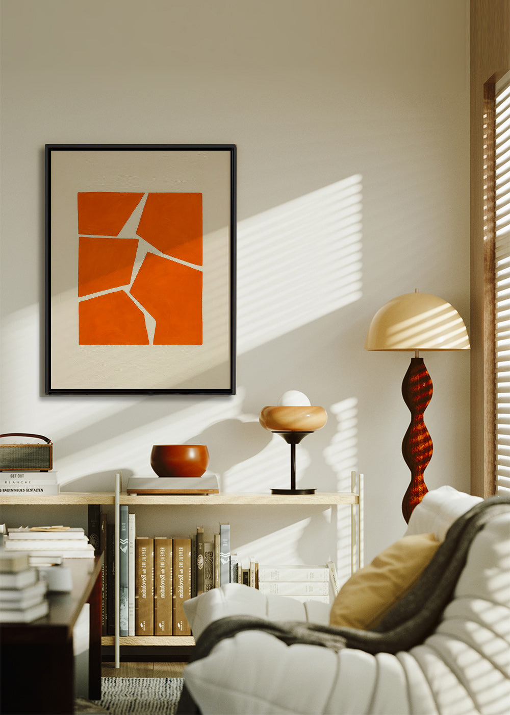 Geometrisk plakat terracotta fragmenter – Canvas1