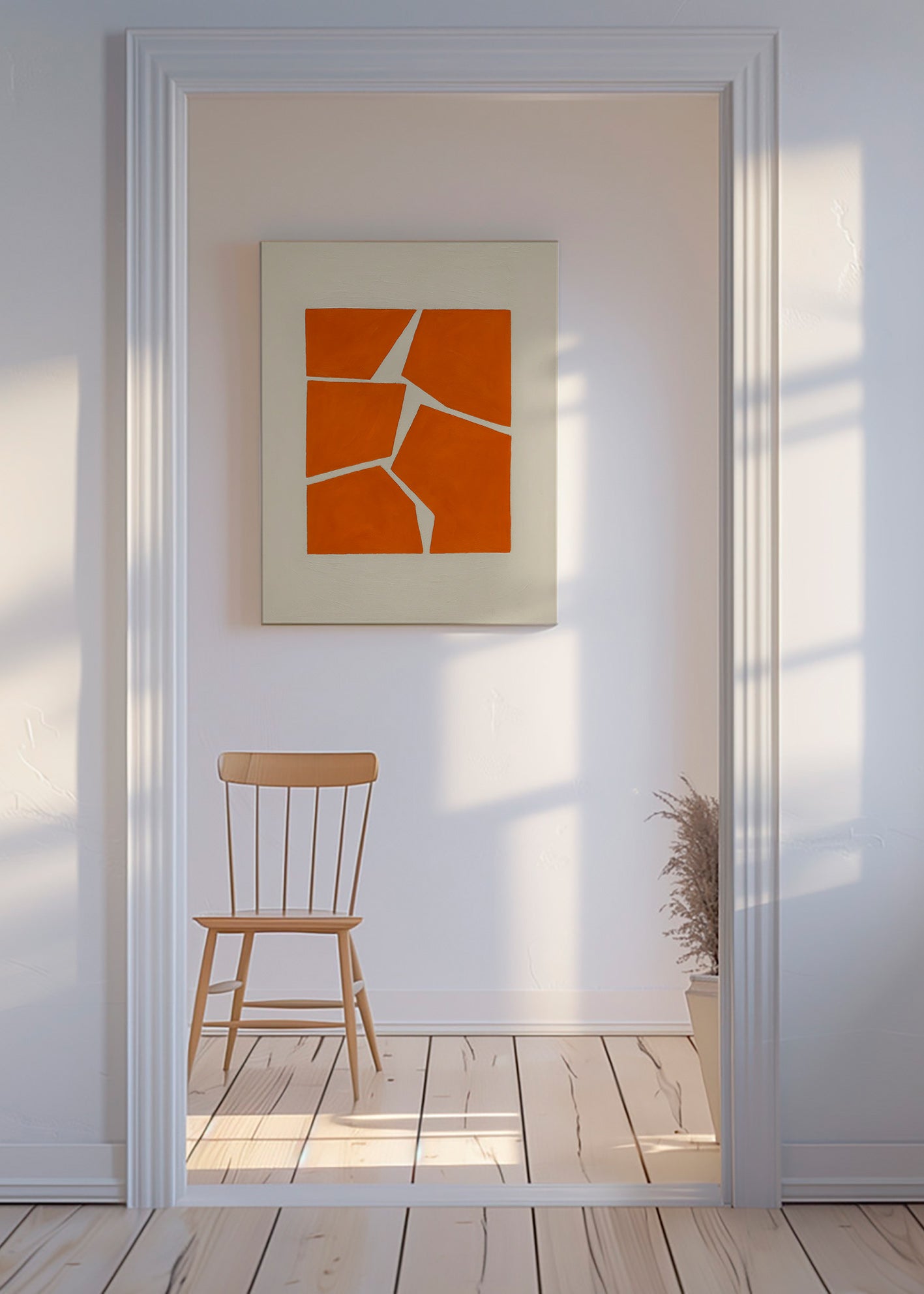 Geometrisk plakat terracotta fragmenter – Canvas
