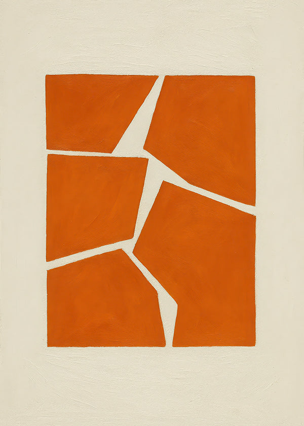 Geometrisk plakat terracotta fragmenter