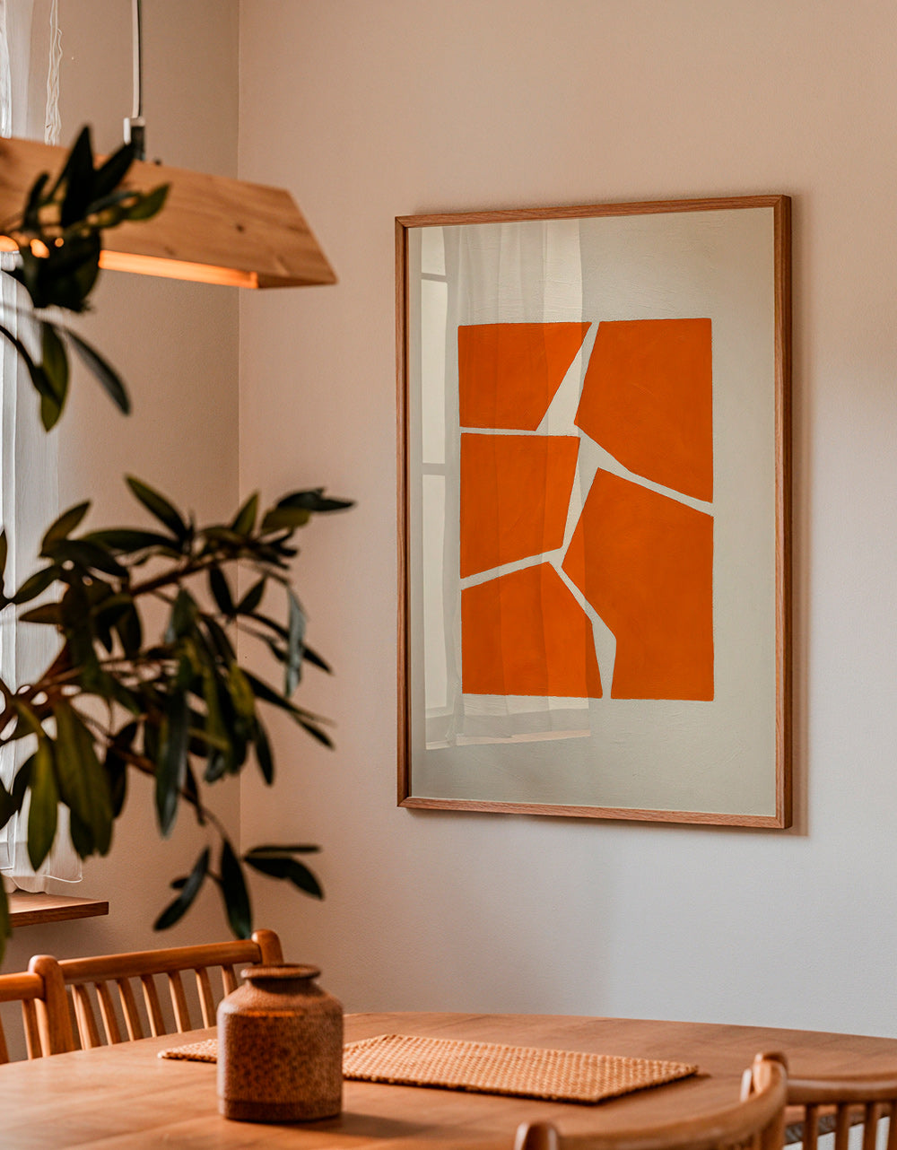 Geometrisk plakat terracotta fragmenter – Product1