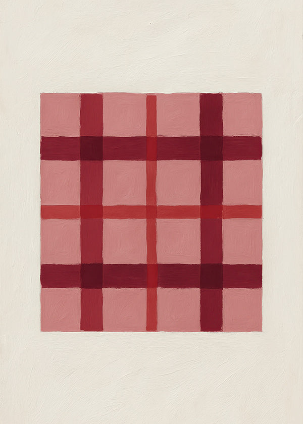 Geometrisk plakat rosa tartan malet