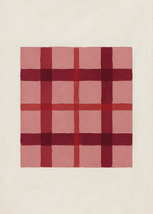 Geometrisk plakat rosa tartan malet