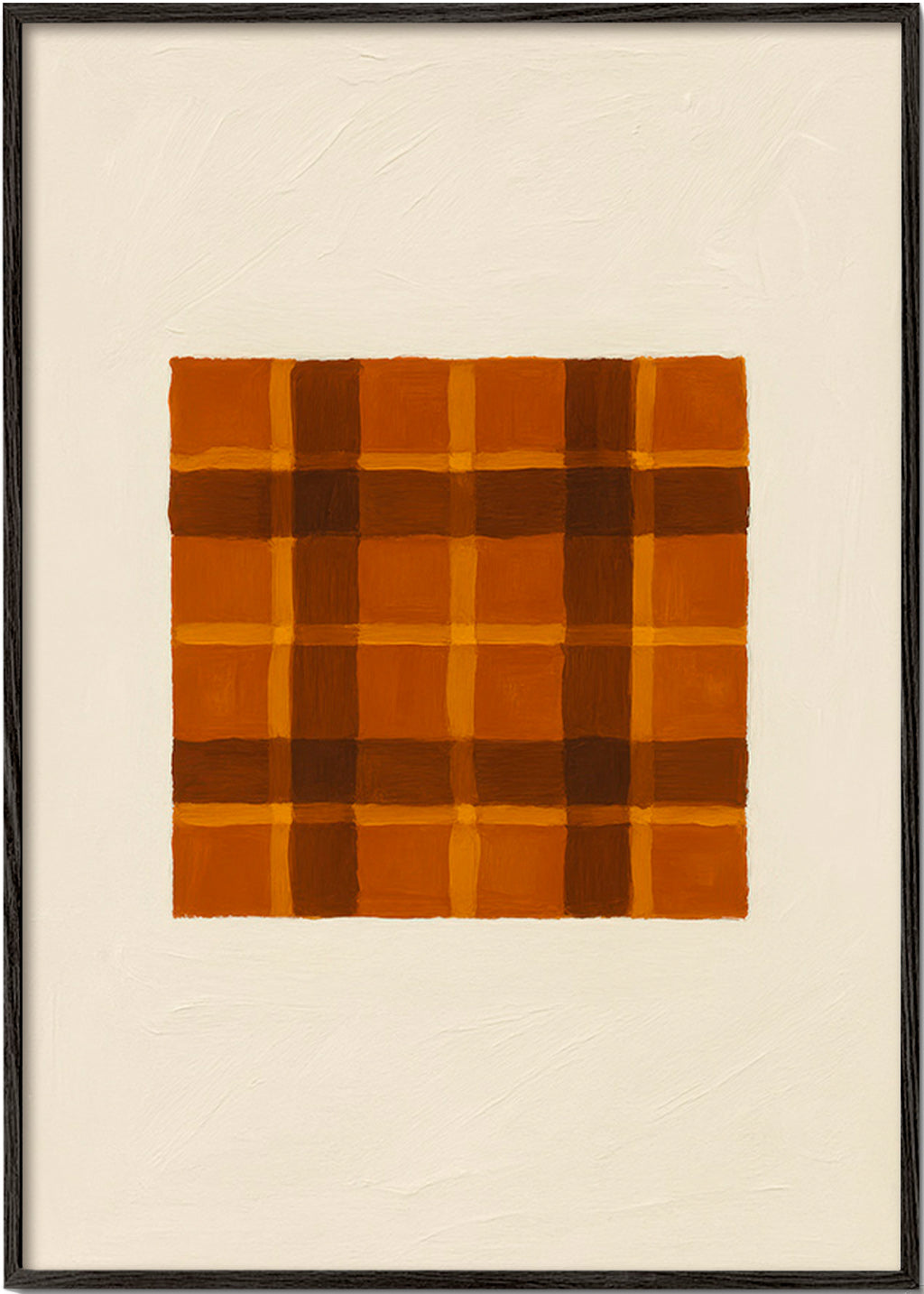 Geometrisk okker panel – Black Frame
