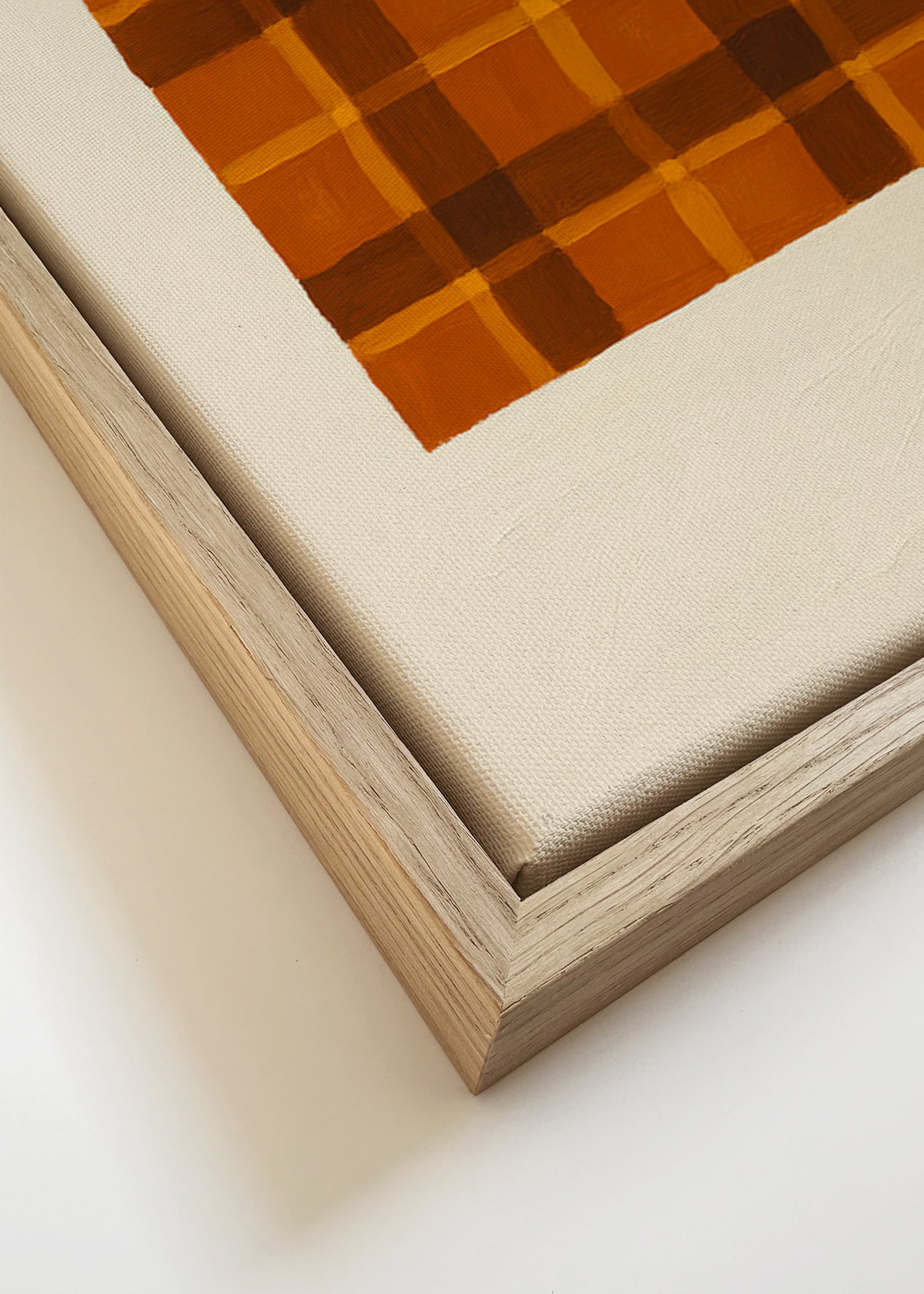 Geometrisk okker panel – Canvas detail