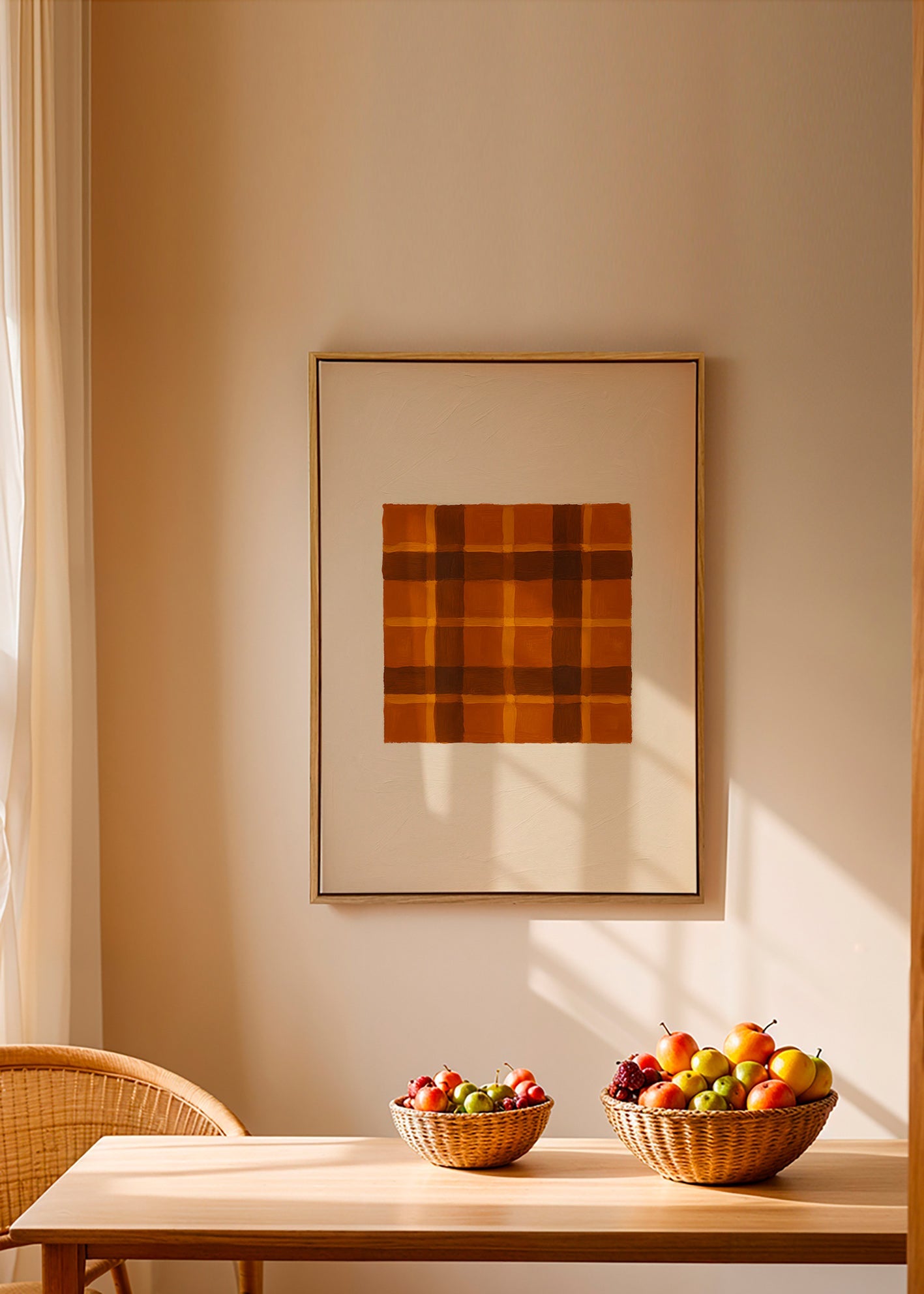 Geometrisk okker panel – Canvas1