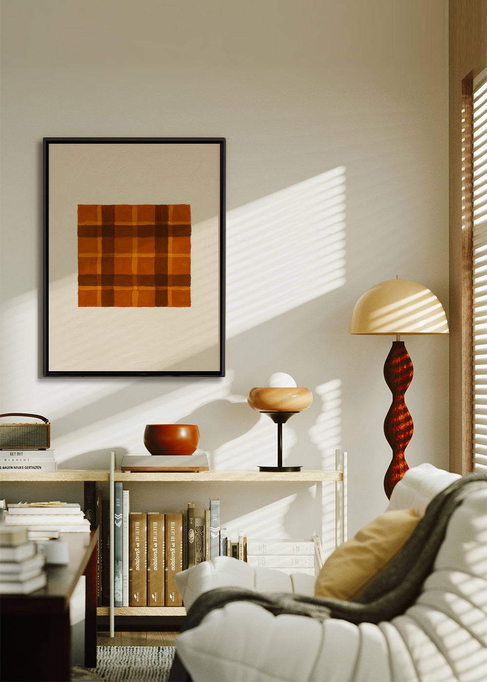 Geometrisk okker panel – Canvas2