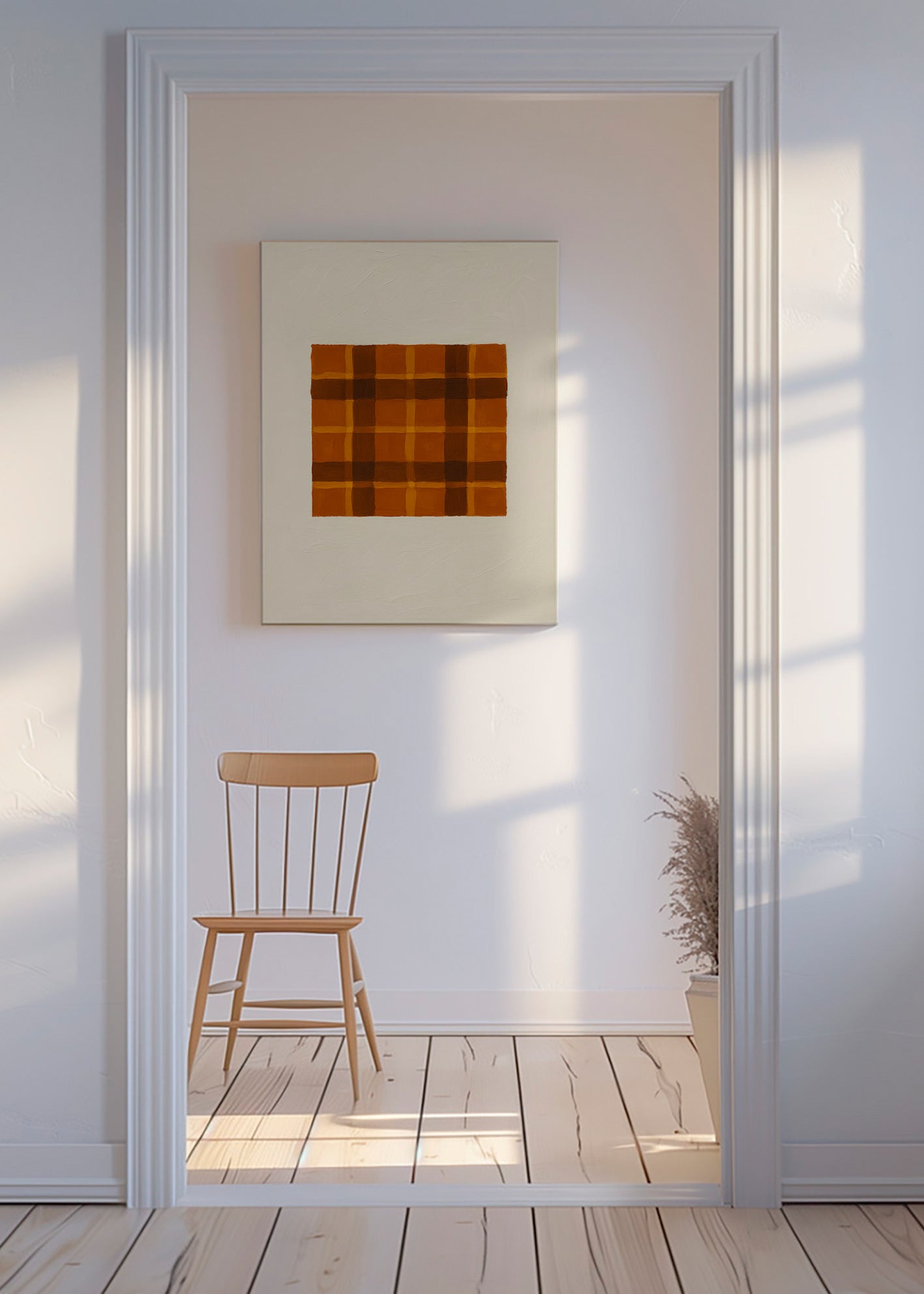 Geometrisk okker panel – Canvas